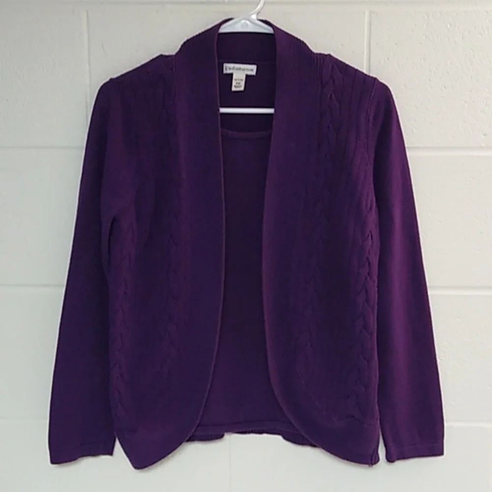 FINE GAUGE, CABLE, 100% COTTON, TWOFER, SWEATER